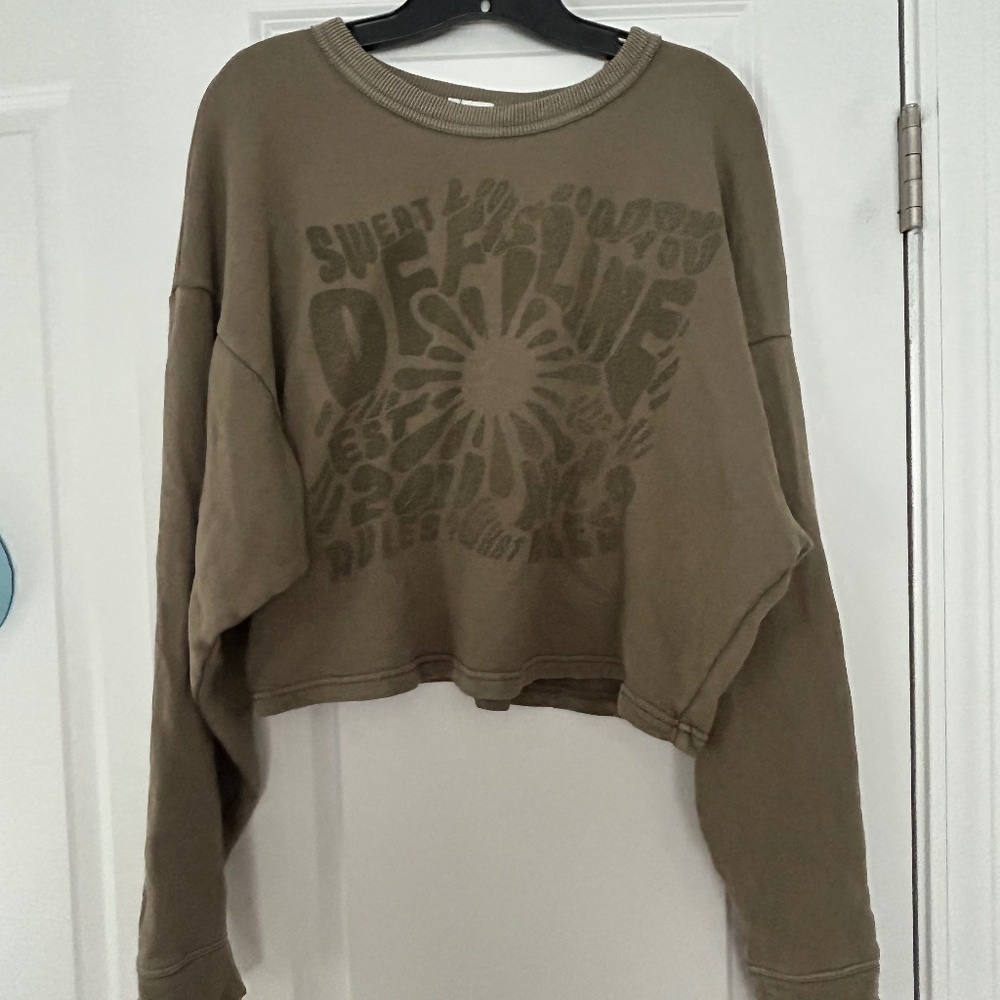 Green Offline By Aerie Lightweight Sweatshirt - Size Small